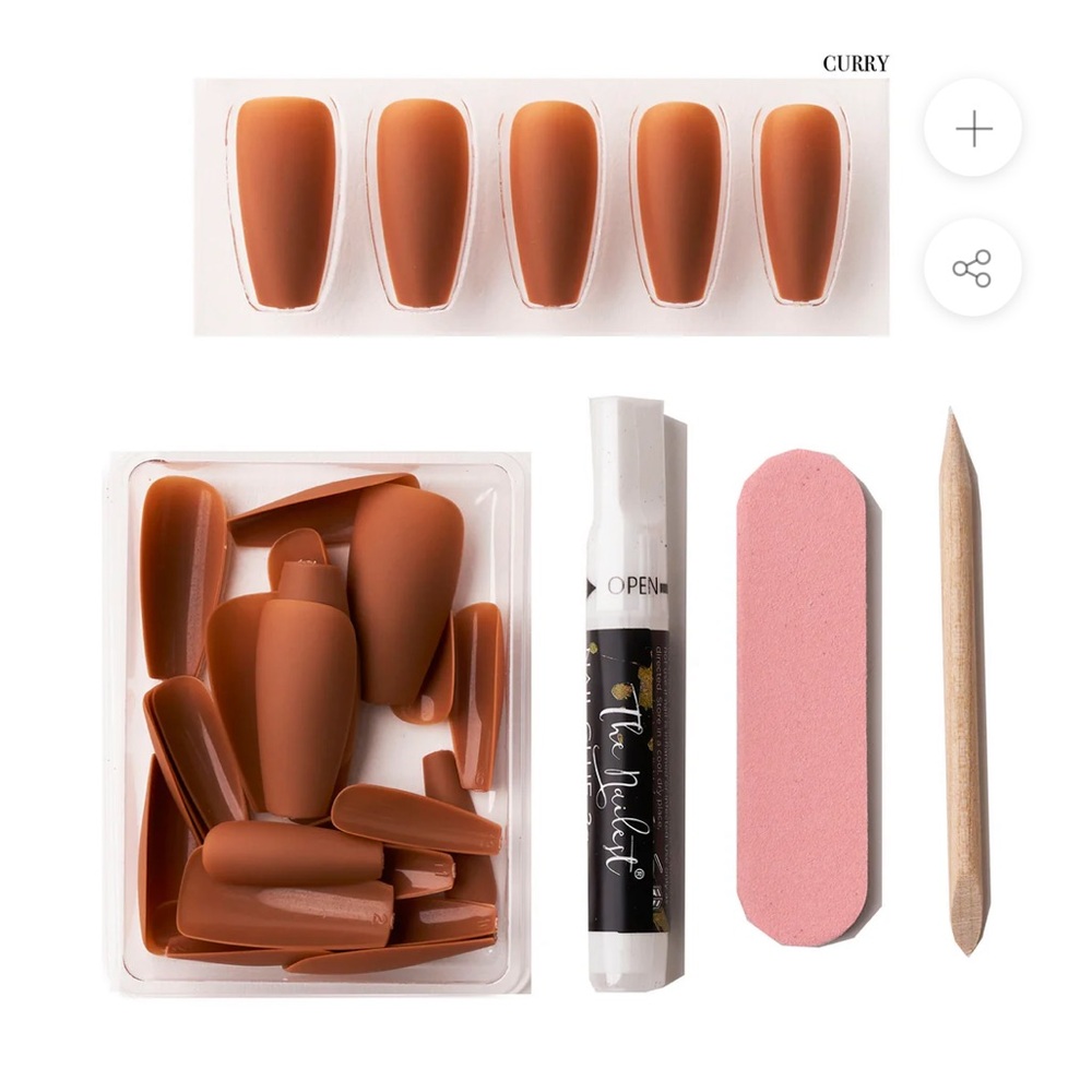 Instant Glam Press On Nails X2 - Curry Medium Coffee